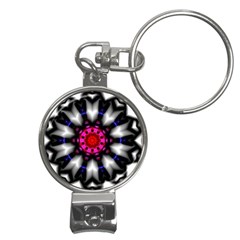 Kaleidoscope-round-metal Nail Clippers Key Chain by Bedest