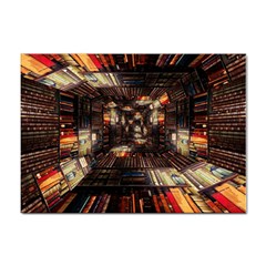 Library-tunnel-books-stacks Sticker A4 (10 Pack) by Bedest