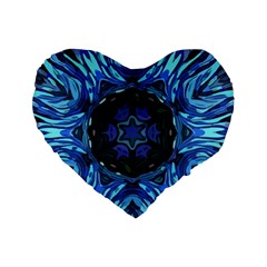 Background-blue-flower Standard 16  Premium Heart Shape Cushions by Bedest