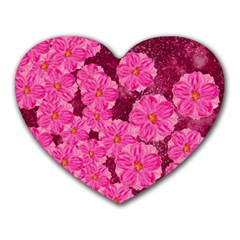Cherry-blossoms-floral-design Heart Mousepad by Bedest