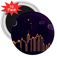 Skyscraper Town Urban Towers 3  Magnets (10 Pack)  by pakminggu