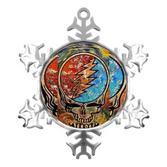 Grateful Dead Rock Band Metal Small Snowflake Ornament by Cowasu