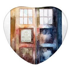 Tardis Doctor Who Transparent Heart Glass Fridge Magnet (4 Pack) by Cowasu