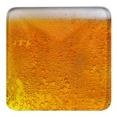 Beer Bubbles Pattern Square Glass Fridge Magnet (4 Pack) by Cowasu