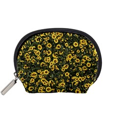 Sunflowers Yellow Flowers Flowers Digital Drawing Accessory Pouch (small) by Ravend