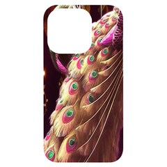 Peacock Dream, Fantasy, Flower, Girly, Peacocks, Pretty Iphone 14 Pro Black Uv Print Case by nateshop