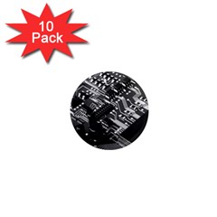 Black And Gray Circuit Board Computer Microchip Digital Art 1  Mini Magnet (10 Pack)  by Bedest