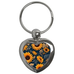 Flower Pattern Spring Key Chain (heart) by Bedest