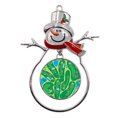 Golf Course Par Golf Course Green Metal Snowman Ornament by Sarkoni