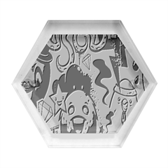 Cartoon Graffiti, Art, Black, Colorful, Wallpaper Hexagon Wood Jewelry Box by nateshop