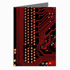 Technology Computer Circuit Greeting Cards (pkg Of 8) by Sarkoni