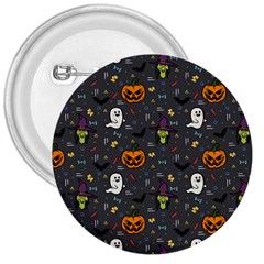 Halloween Bat Pattern 3  Buttons by Ndabl3x