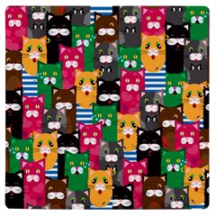 Cats Funny Colorful Pattern Texture Uv Print Square Tile Coaster  by Grandong