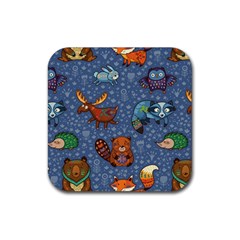 Animals Pattern Colorful Vector Rubber Coaster (square) by Grandong