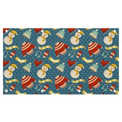 Winter Blue Christmas Snowman Pattern Banner And Sign 7  X 4  by Grandong