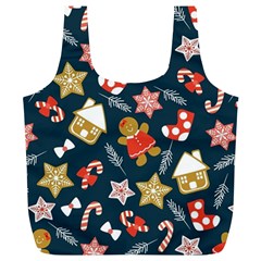 New Year Christmas Winter Pattern Full Print Recycle Bag (xl) by Grandong