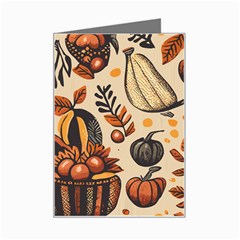 Thanksgiving Pattern Mini Greeting Card by Valentinaart