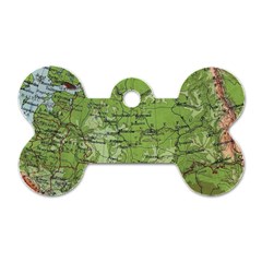 Map Earth World Russia Europe Dog Tag Bone (one Side) by Bangk1t