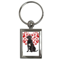 Cane Corso Gifts T- Shirt Cool Cane Corso Valentine Heart Paw Cane Corso Dog Lover Valentine Costume Yoga Reflexion Pose T- Shirtyoga Reflexion Pose T- Shirt Key Chain (rectangle) by hizuto