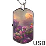 Floral Blossoms  Dog Tag USB Flash (Two Sides) Front