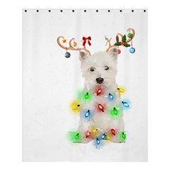 West Highland White Terrier Dog Snow T- Shirt West Highland White Terrier Dog Snow Reindeer Santa Ha Shower Curtain 60  X 72  (medium)  by ZUXUMI