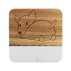 Bull Terrier T- Shirt Nope Not Today Bull Terrier 57 T- Shirt Marble Wood Coaster (square) by EnriqueJohnson