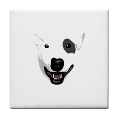 Bull Terrier T- Shirt White Look Calm Bull Terrier 23 T- Shirt Tile Coaster by EnriqueJohnson