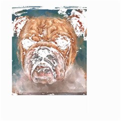 Bulldog T- Shirt Painting Of A Bulldog With Angry Face T- Shirt Large Garden Flag (two Sides) by EnriqueJohnson