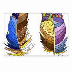 Feathers Design T- Shirtfeathers T- Shirt Postcard 4 x 6  (pkg Of 10) by ZUXUMI