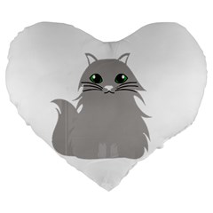 Persian Cat T-shirtwhite Look Calm Persian Cat 09 T-shirt Large 19  Premium Flano Heart Shape Cushions by EnriqueJohnson