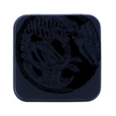 Fossil T- Shirt Armadillo Fossil X Inktober 22 - Black Design T- Shirt Square Metal Box (black) by ZUXUMI