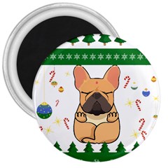 French Bulldog T- Shirt Cute French Bulldog Christmas T- Shirt 3  Magnets by ZUXUMI