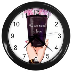 All You Need Is Love 2 Wall Clock (black) by SychEva