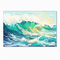 Waves Ocean Sea Tsunami Nautical Painting Postcard 4 x 6  (pkg Of 10) by uniart180623