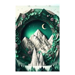Christmas Wreath Winter Mountains Snow Stars Moon Shower Curtain 48  X 72  (small)  by uniart180623