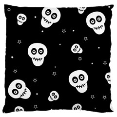 Skull Pattern Large Premium Plush Fleece Cushion Case (two Sides) by Ket1n9