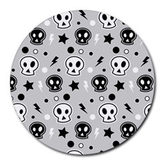 Skull-pattern- Round Mousepad by Ket1n9