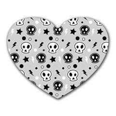 Skull-pattern- Heart Mousepad by Ket1n9