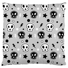 Skull-pattern- Large Premium Plush Fleece Cushion Case (one Side) by Ket1n9