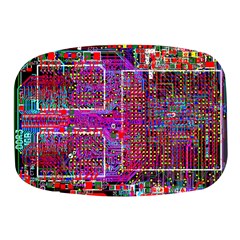 Technology Circuit Board Layout Pattern Mini Square Pill Box by Ket1n9