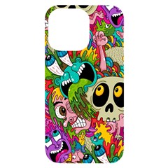 Crazy Illustrations & Funky Monster Pattern Iphone 14 Pro Max Black Uv Print Case by Ket1n9