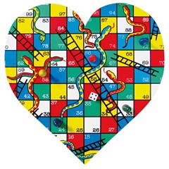 Snakes And Ladders Wooden Puzzle Heart by Ket1n9