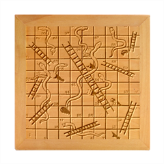 Snakes And Ladders Wood Photo Frame Cube by Ket1n9