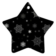 Christmas Snowflake Seamless Pattern With Tiled Falling Snow Star Ornament (two Sides) by Ket1n9
