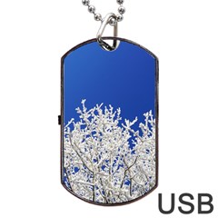 Crown-aesthetic-branches-hoarfrost- Dog Tag Usb Flash (two Sides) by Ket1n9