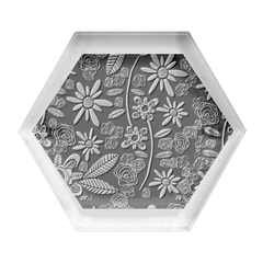 Flower Art Pattern Hexagon Wood Jewelry Box by Ket1n9