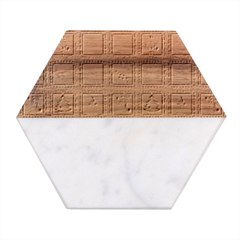 Christmas-paper-christmas-pattern Marble Wood Coaster (hexagon)  by Grandong