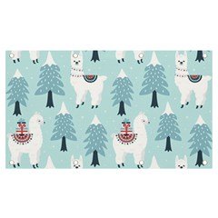 Christmas-tree-cute-lama-with-gift-boxes-seamless-pattern Banner And Sign 7  X 4  by Grandong