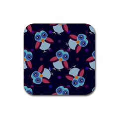 Owl-pattern-background Rubber Coaster (square) by Grandong
