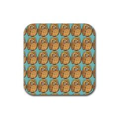 Owl-stars-pattern-background Rubber Coaster (square) by Grandong